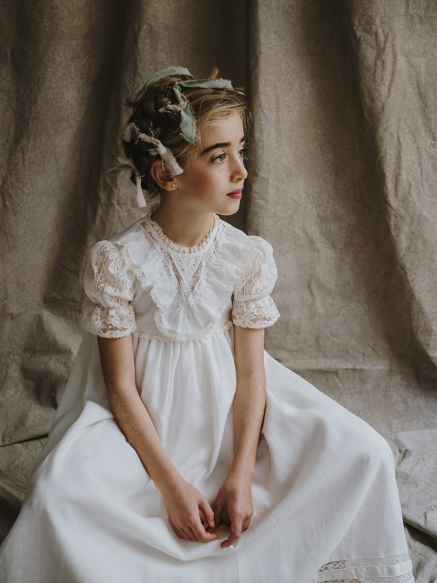 a00255 VESTIDO COMUNIÓN VOLANTE V