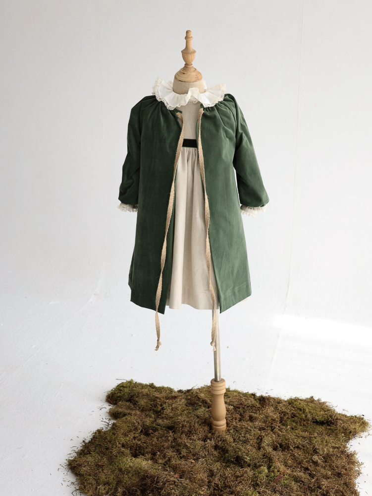 07 ABRIGO ABIGAIL velvet abierto con cintas de saco