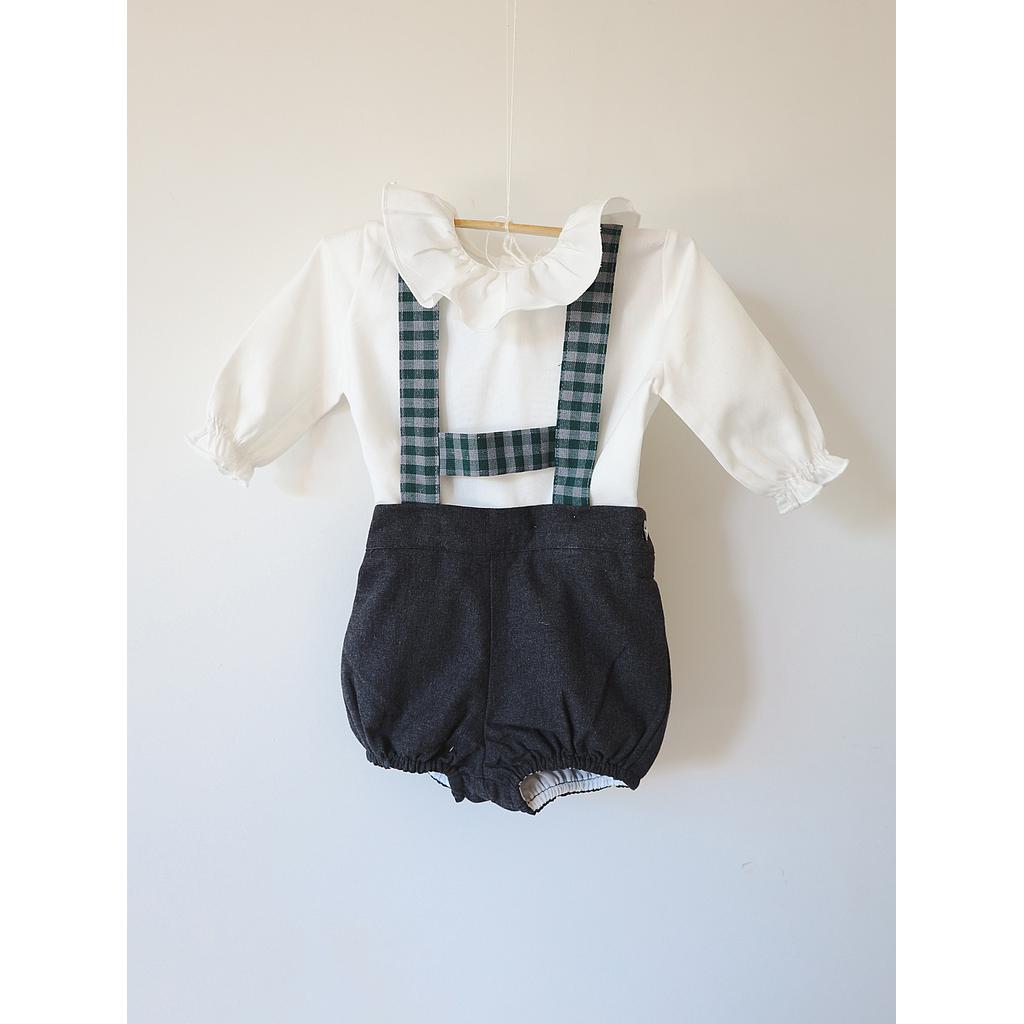 08 BERMUDAS BEBE con goma franela gris