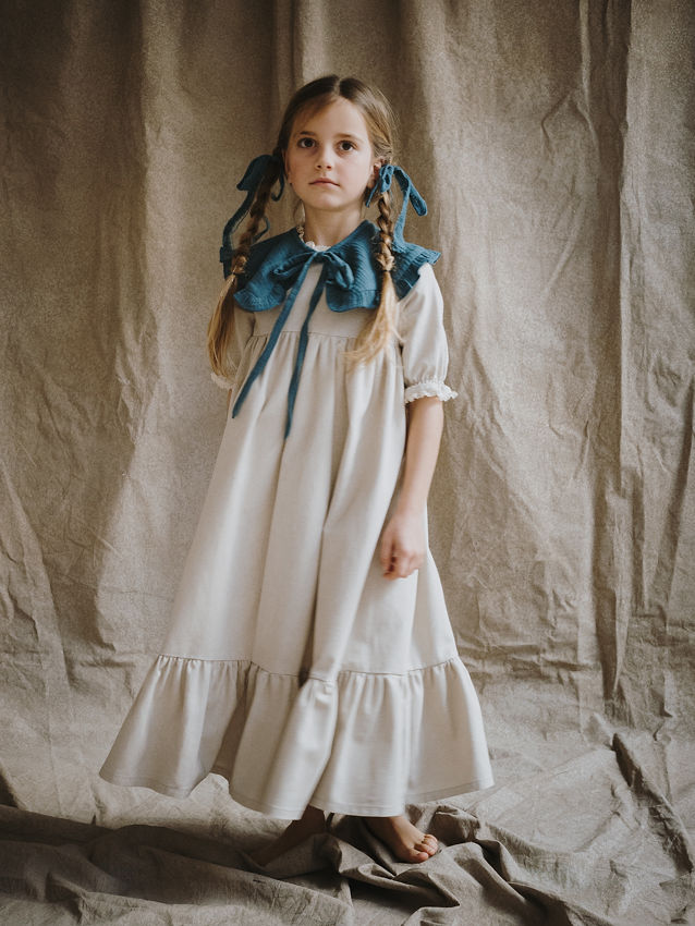 1.8 VESTIDO LARGO 2 OREJAS. COTTON TOSTADO M/F CON ALGODON