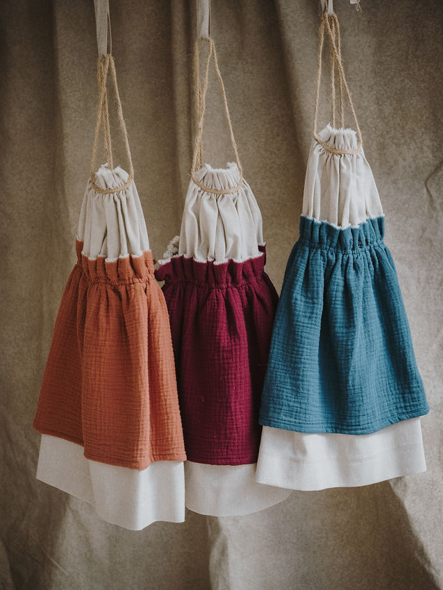 DELANTAL PACA cotton tostado y color algodón