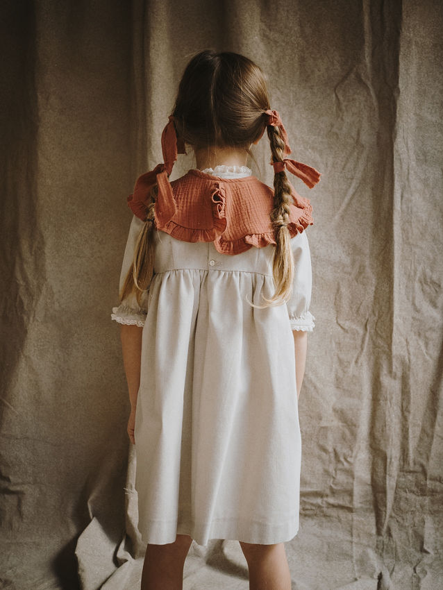 VESTIDO CORTO 2 OREJAS. COTTON TOSTADO M/F CON ALGODON