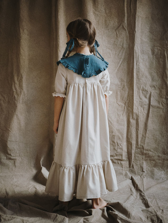 VESTIDO LARGO 2 OREJAS. COTTON TOSTADO M/F CON ALGODON