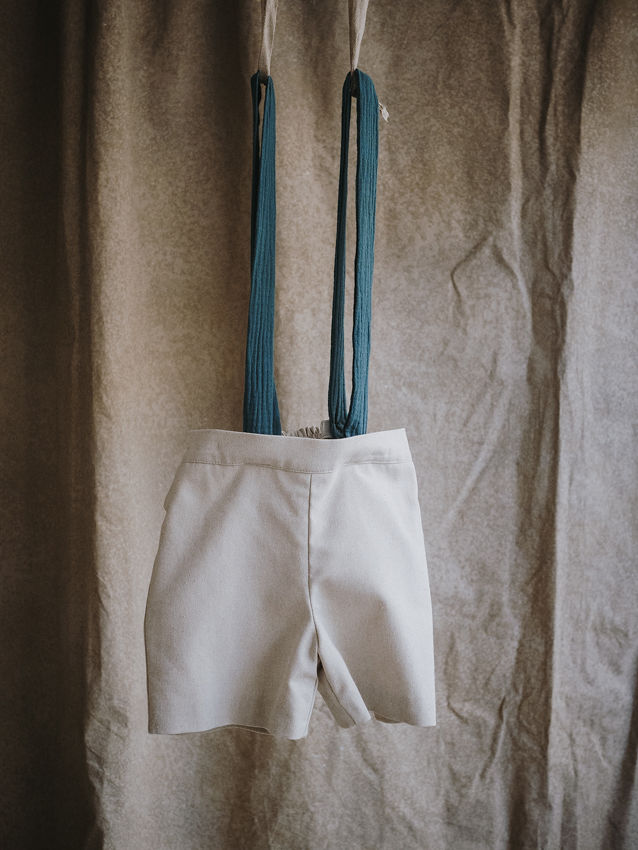 BERMUDAS COTON TOSTADO CON TIRANTES ALGODON